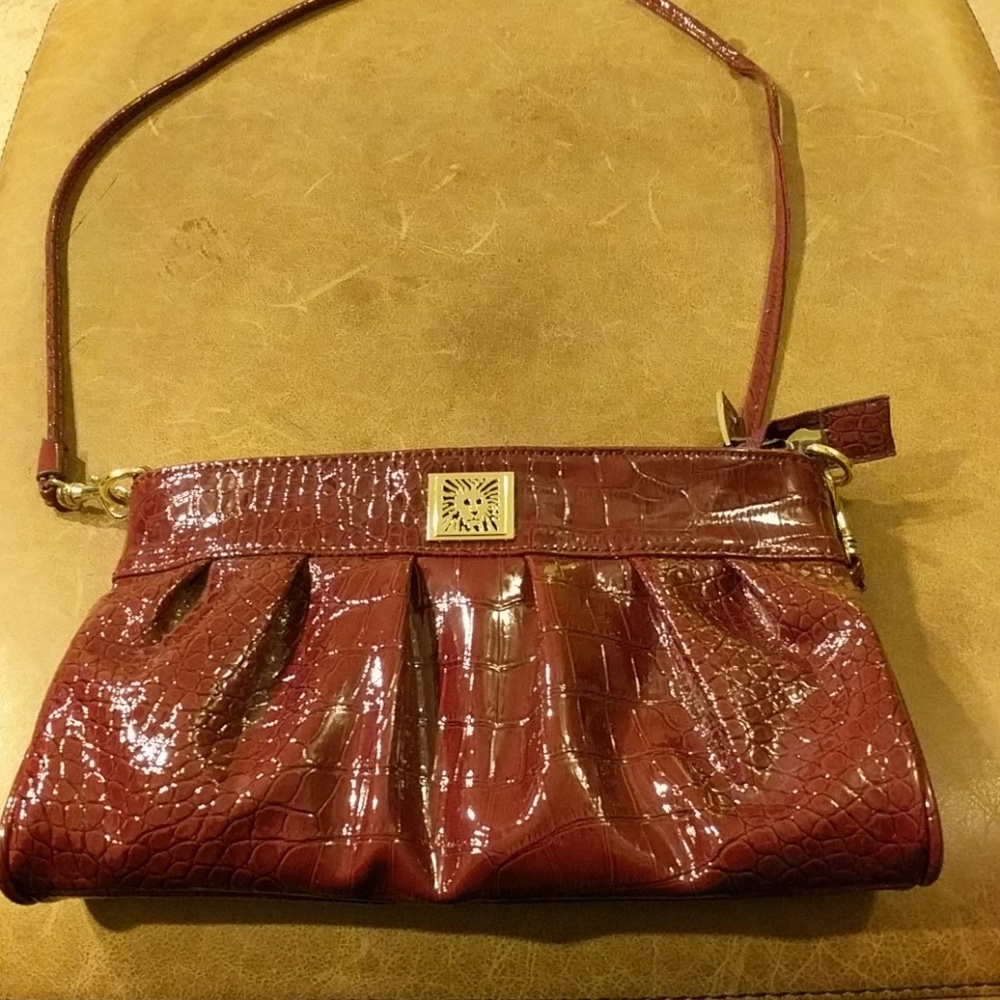 Anne Klein burgundy patent purse - NEW